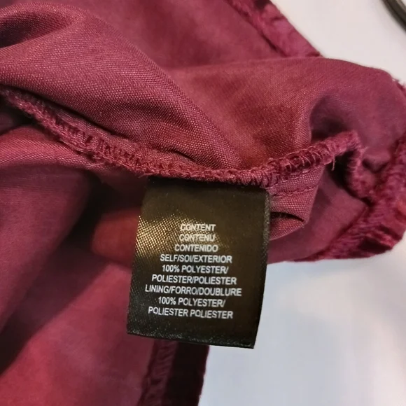 Size Large Leyden Velvet Puff Sleeves Women's Blouse Velvet Dark Burgundy Fall - Picture 5 of 9